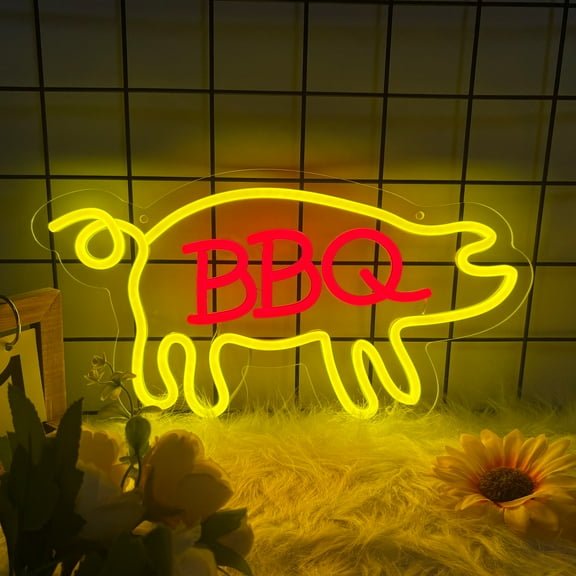 BBQ Neon Signs for Wall Decor, BBQ Led Signs Business Neon Light Signs Suitable for Kitchen Wall Art Decor Gift for Family, Friends