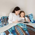 thumbnail image 4 of Castle Fairy Watercolor Floral Surfboard Full Size Comforter Sets 3-Piece,Rustic Striped Board Layout Bedding Comforter Set,Blue Brown,Grey Reversible,1 Comforter and 2 Pillowcases, 4 of 6