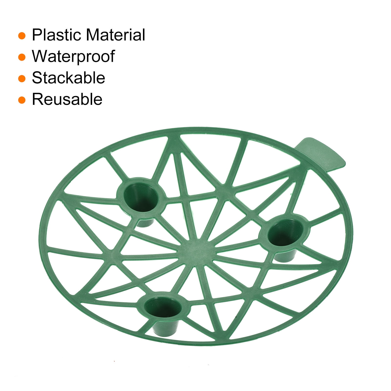 Uxcell Plastic Garden Supports Cage Holder Stand Plant Cradle, Green 6 Pack