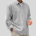 thumbnail image 5 of 2026 Men's Casual Loose Solid Color Corduroy Lapel Shirt Jacket, 5 of 7