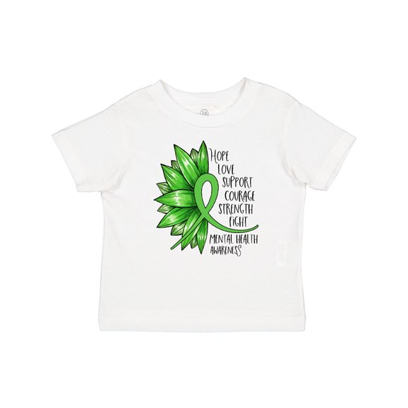 Inktastic Mental Health Awareness Green Sunflower Ribbon Boys or Girls Baby T-Shirt