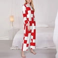 thumbnail image 3 of Fotbe Red Cross 1 Pattern Long Sleeve Pajama Set for Women,Sleepwear Set,2-piece Loungewear Set,Soft PJs Comfy Nightwear with Pockets -X-Large, 3 of 7