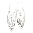 thumbnail image 3 of Aretes elegantes Hugo de flores antiguas colgantes para Mujeres y niñas púrpura, 3 of 10