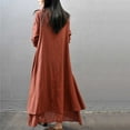 thumbnail image 7 of GZWYHT Dresses for Women 2025,Maxi Dresses Women's Spring And Autumn Vacation Two Piece Art Flax Loose Sleeve Dress Spring Dresses,Long Sleeve Dress,Wine Dress,Flowy Dresses 5XL, 7 of 7