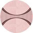thumbnail image 1 of Ahgly Company Machine Washable Indoor Round Transitional Pink Bubble Gum Pink Area Rugs, 3' Round, 1 of 7