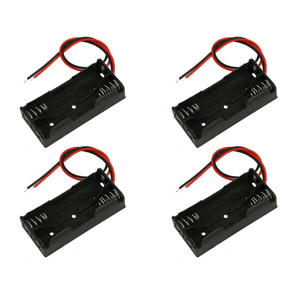 4X Black Plastic Battery Case Holder Wire 2 x 1.5V AAA