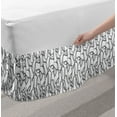 thumbnail image 2 of Baseball Bed Skirt, Monochrome Sports Tee Ball Soft Ball Sports Active Life Motivation Print, Elastic Bedskirt Dust Ruffle Wrap Around for Bedding Decor, 4 Sizes, Charcoal Grey White, by Ambesonne, 2 of 2