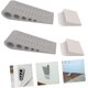 thumbnail image 2 of Paquete de 2 topes de puerta de goma con forma de cuña, topes de puerta, protectores de pared para piso y parte inferior de la puerta con soporte autoadhesivo blanco, 5" x 1-9/16" x 1-5/16" (gris), 2 of 4