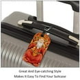 thumbnail image 3 of Square 2Pack PU Leather Chinese God of Wealth Cruise Luggage Tag with Privacy Cover and Name ID Tag for Travel Handbags Backpacks Luggage Tags, 3 of 6