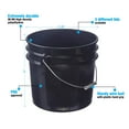 thumbnail image 3 of Hudson Exchange Premium 3.5 Gallon Bucket, HDPE, Black (5), 3 of 5