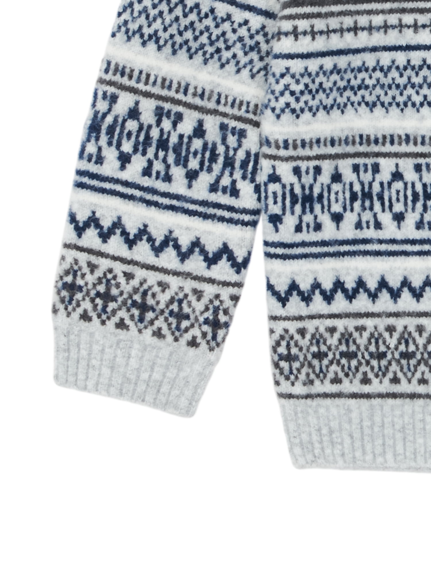 Wonder Nation Boys Fair Isle Sweater with Long Sleeves, Sizes 4-18