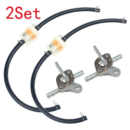2set Petcock Fuel Shutoff Valve Kit for 1/4" 6mm OD or 3/16" ID Gas Hose Fuel Line for Go Kart  Generator Scooter