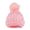 Pink, variant on Hwmodou Toddler Winter Hat Children Baby Knitting Wool Hemming Hat Keep Warm Hiarball Rhinestone Cap Kids Beanie
