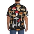 thumbnail image 3 of Balery Various Mushrooms Camisa Casual de Manga Corta con Botones para Hombre, Texturizada, Estilo Cubano, para Playa, Verano-Large, 3 of 5