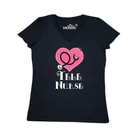 

Inktastic Tele Nurse Telemetry Nursing Women s V-Neck T-Shirt