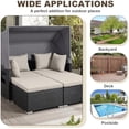 thumbnail image 5 of 8 Pcs Outdoor Daybed Cushion Cover and Pillow Covers Sets Replacement 59 x 24 Inch Rattan Sunbed Cushion for Patio Sun Lounge Chair Loveseat Sofa(Beige), 5 of 6
