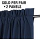 thumbnail image 3 of Cortinas 100 % opacas con aspecto de lino, 84 pulgadas de largo, para dormitorio, con bolsillo para barra de bloqueo de luz, cortinas gruesas con textura de lino para ventana con respaldo blanco, natural, 2 paneles, azul marino, 52 pulgadas de ancho x 84 pulgadas de largo, 3 of 5