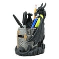 thumbnail image 2 of Ebros Medieval Fantasy Saint George Dragon Guarding Medieval Knight Helmet Stationery Pen Holder Statue 7" Tall Office Desktop Fantasy Decor, 2 of 5