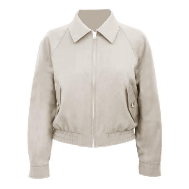 Chamarra George para Mujer, Cuello Camisero Crema Talla Ch