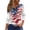 Blue #099, variant on 4th of July Shirts for Women 3/4 Sleeve Tshirts Casual American Flag Print Tops Independence Day Patriotic Pullover USA 250th Anniversary Celebration Party V Neck Blouses Watermelon Red S
