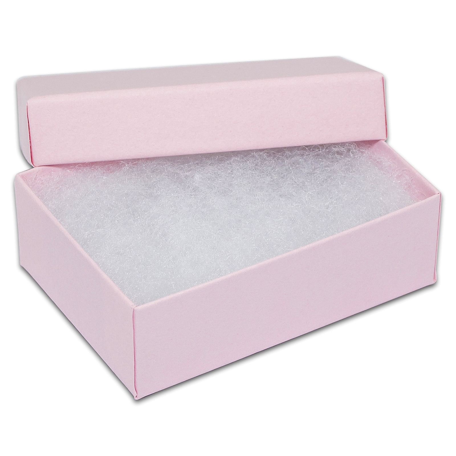 TheDisplayGuys 100-Pack #32 Cotton Filled Cardboard Paper Jewelry Box Gift  Case Pink (3 1/4