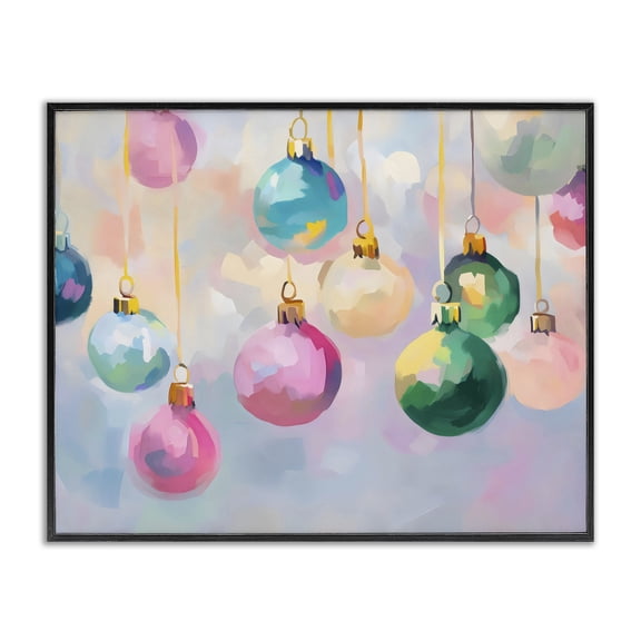 Stupell Industries Contemporary Bright Pastel Ornaments Black Framed Giclee Art, 14 x 11, by Arlington Prints