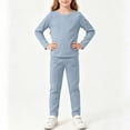 thumbnail image 5 of JOANKDMI 2 Piece Girls Pj Set Toddler Long Sleeve Top and Sweatpants Lounge Set Teen Comfortable Cotton Blend Sleepwear Elastic Waist Casual Basic Outfit for Kids Everyday Wear, 5 of 5