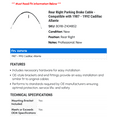 thumbnail image 2 of Rear Right Parking Brake Cable - Compatible with 1987 - 1992 Cadillac Allante 1988 1989 1990 1991, 2 of 2