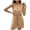 #03 Khaki 【ONE STYLE, EVERY COLOR, ANY OCCASION】, variant on Women's Summer Casual Pullover Tank Jumpsuit Shorts with Waist Cinching Lace Up Decoration, Solid Color Romper Playsuit, Flowy Lightweight Comfy Beach Vacation Travel Lounge Wear