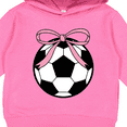 thumbnail image 3 of Inktastic Girls Soccer Ball Coquette Bow Toddler Hoodie, 3 of 4
