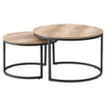thumbnail image 3 of CorLiving Fort Worth Light Brown Engineered Wood Indoor Nesting Coffee Table with Steel Base, 3 of 8