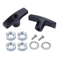 thumbnail image 4 of DYNWAVECA 2 Pieces RV Waste Valve Handles Water Tank Hose Handles Threaded 55mm Easy to Install RV Parts Metal with Nuts Screws Gaskets Black, 4 of 10