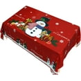thumbnail image 4 of Virtumob Christmas Tablecloth Rectangle 60 x 120 inch Believe Snowman with American Flag Scarf in Pile of Gifts Winter Xmas Snowflake Decorative Holiday Tablecloth Red Oblong/Rectangle, 4 of 5