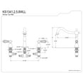 thumbnail image 3 of Kingston Brass KS1348WLL Wilshire Two-Handle Deck Mount Roman Tub Faucet, Brushed Nickel, 3 of 5
