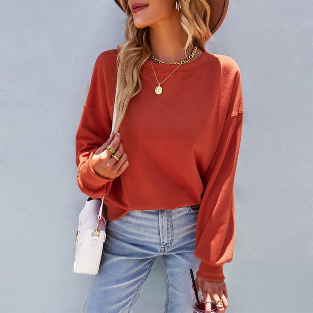 Fall Tunic, Crewneck Casual Warm Women Top Long Sleeve For Home For Lady ANGGREK Otros
