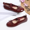 thumbnail image 6 of Gpaecead Women's Bow Mary Jane Flats Glossy Patent Leather Slip On Cushioned Comfort Shoes With Elastic Strap For Office, Campus And Date Burgundy, 6 of 8