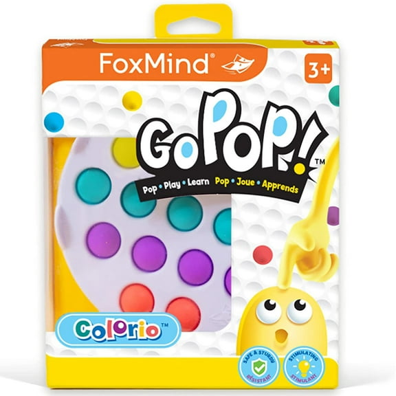 Go Pop! Colorio - Ages 3 , Push Pop Scensory Fidget Toy, Stress Reliever, Solo or 2 Players