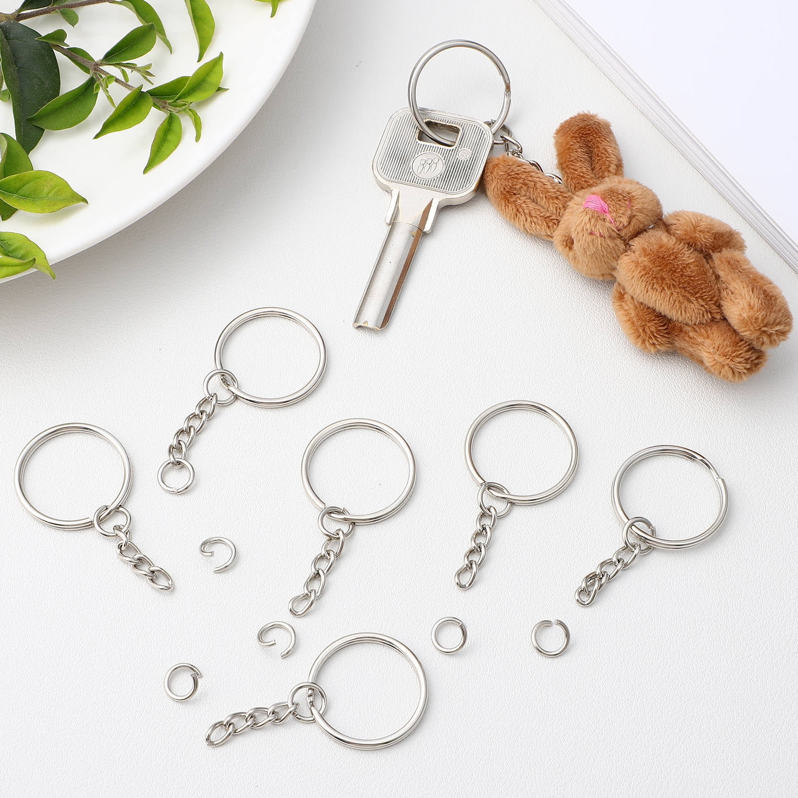 MLINS 360 Pcs  Keychain Making Accessories Key Rings Jump Rings with Chains for Organizing Keys and Making Crafts
