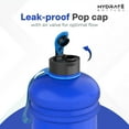 thumbnail image 2 of "HYDRATE Half Gallon Frosted Blue XL Jug Water Bottle - BPA Free, Flip Cap, Gym & Sports Bottle (74 oz), 2 of 7