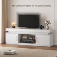 thumbnail image 5 of FANRAL Led TV Stand for Living Room,Bedroom TV Stand for 65 inch TV,Modern Entertainment Center,Wood TV Stand TV Cabinet with Power Outlet & Rgb Led Lights & Adjustable Glass Shelf,White, 5 of 9