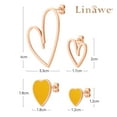 thumbnail image 5 of Linawe Yellow Heart Earrings for Women Trendy, Hypoallergenic Stainless Steel Rose Gold Stud Earrings Set for Multiple Piercing, Cute Preppy Y2K Unique Cartilage Tragus Jewelry, 5 of 6