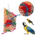 thumbnail image 1 of Columpio de madera con tejido de bambú colorido, juguetes para pájaros y loros, accesorios para jaulas de pájaros Ndcxsfigh  Libre de BPA, 1 of 3
