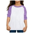 thumbnail image 4 of Little Kid Toddler Child Boys Girls Long Sleeve Color Blocking T Shirt Top Casual Shirt Long Sleeve for Kids Girl Undershirts First Birthday Girls Shirts Youth 3-4 Years Purple, 4 of 4