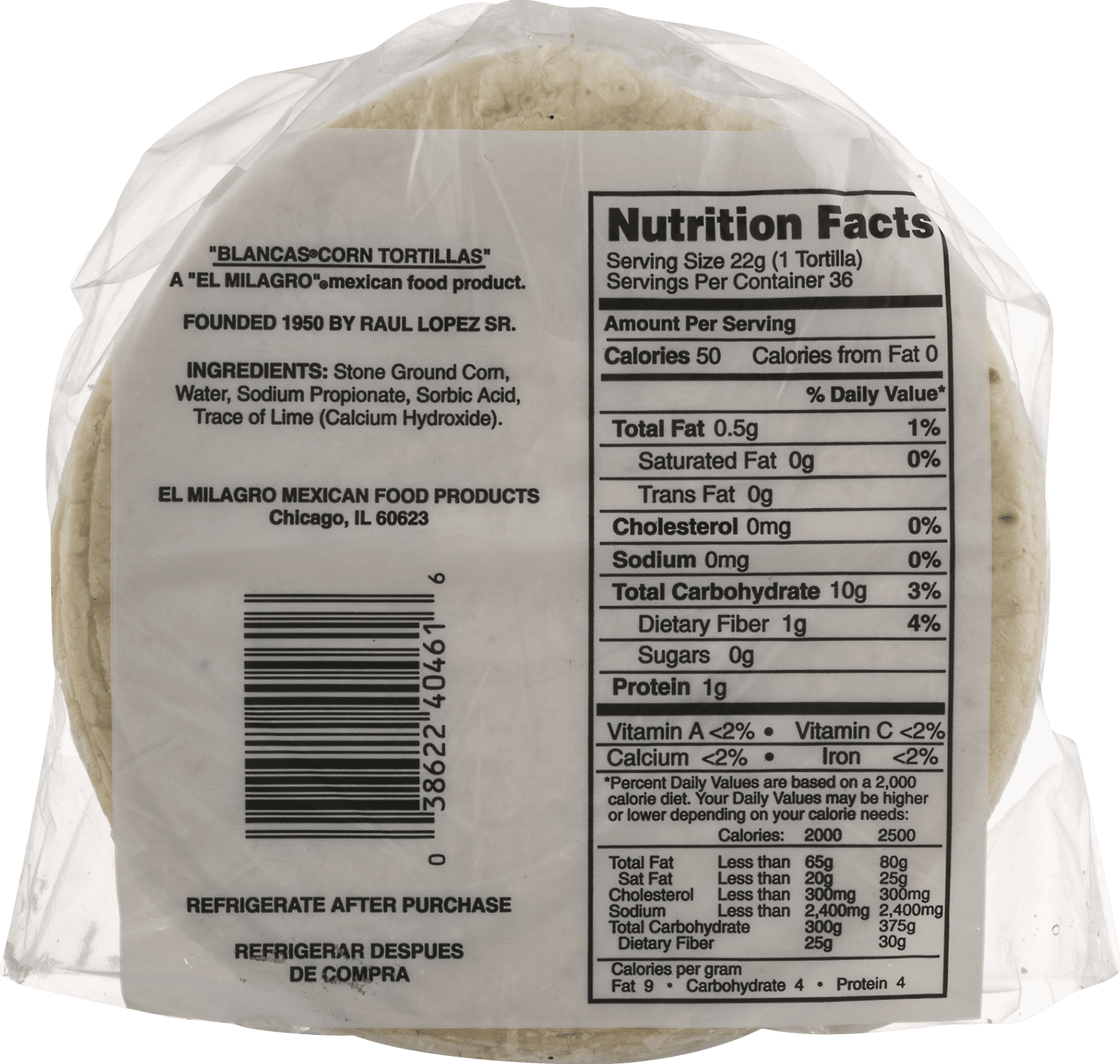 El Milagro El Milagro Blancas Tortillas, 3 ea