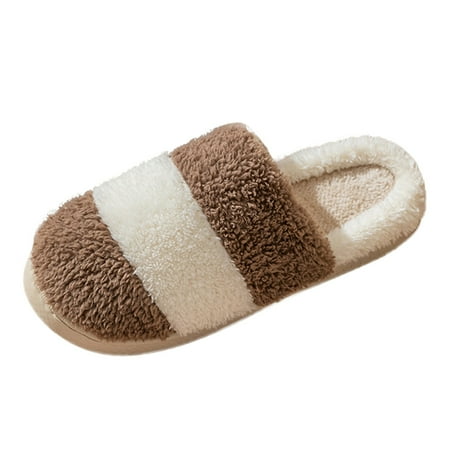 

ZHAGHMIN Rainbow Flip Flops Mens Winter Couples Men Warm Home Baotou Plush Soft Bottom Comfortable Solid Color Flat Cotton Mop Slippers For Women And Men Shower Quick Drying Bathroom Slippers For Me