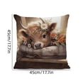 thumbnail image 2 of Tyidzon Highland Cow Pillow Covers 18X18 inch Cattle with Flowers Throw Pillow Covers Spring Decor Pillowcase Farmhouse Cushion Case for Sofa Outdoor Patio, 2 of 6