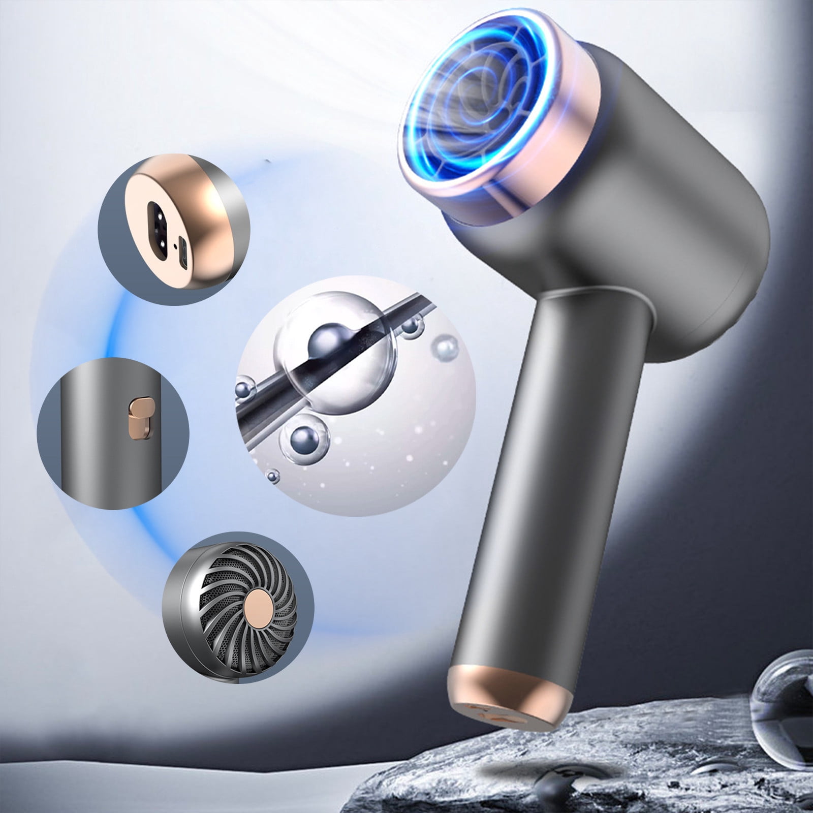 Ckraxd Wireless Rechargeable Hair Dryer - 3 Speed Settings, Portable, Battery Operated, USB Charging, for Travel, Dorm, Camping, Outdoor Use