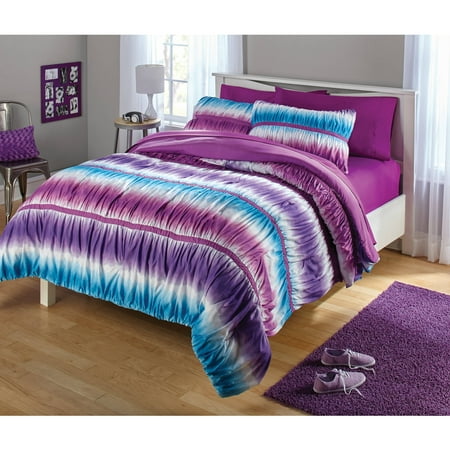 your zone ruched tie dye comforter set - Walmart.com