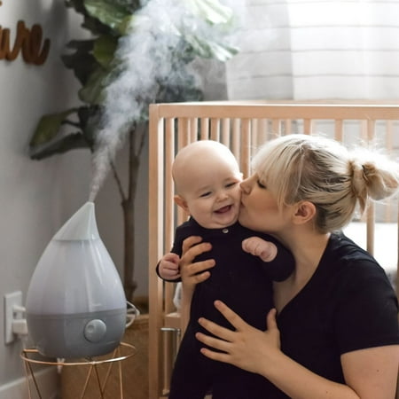 CRANE - 1 Gal. Drop Ultrasonic Cool Mist Humidifier - Grey
