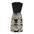 thumbnail image 4 of GaThRRgYP Women's Beach Holiday Sundress Flowy,Fashion Women's Casual Printed Short Sleeved Round Neck Pocket Dress Black L, 4 of 6